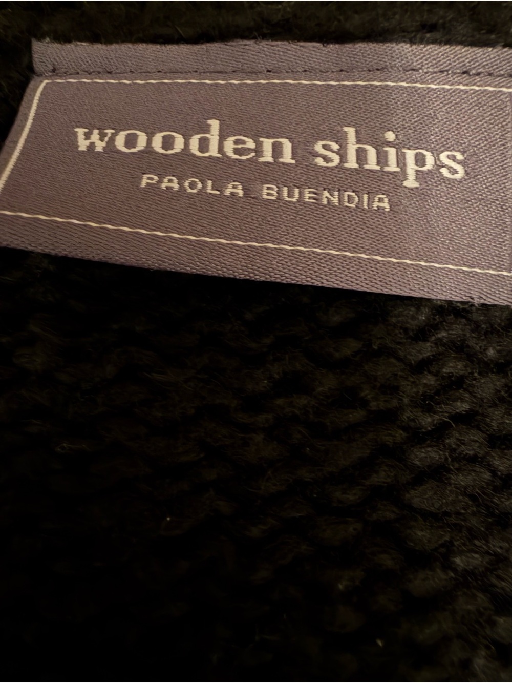 Good Witch Black Sweater Wooden Ship M/L Mohair Wool Acrylic Pink Gray Crew SOFT - Picture 4 of 7